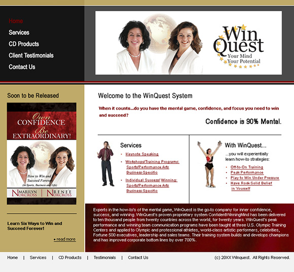 WinQuest home page design